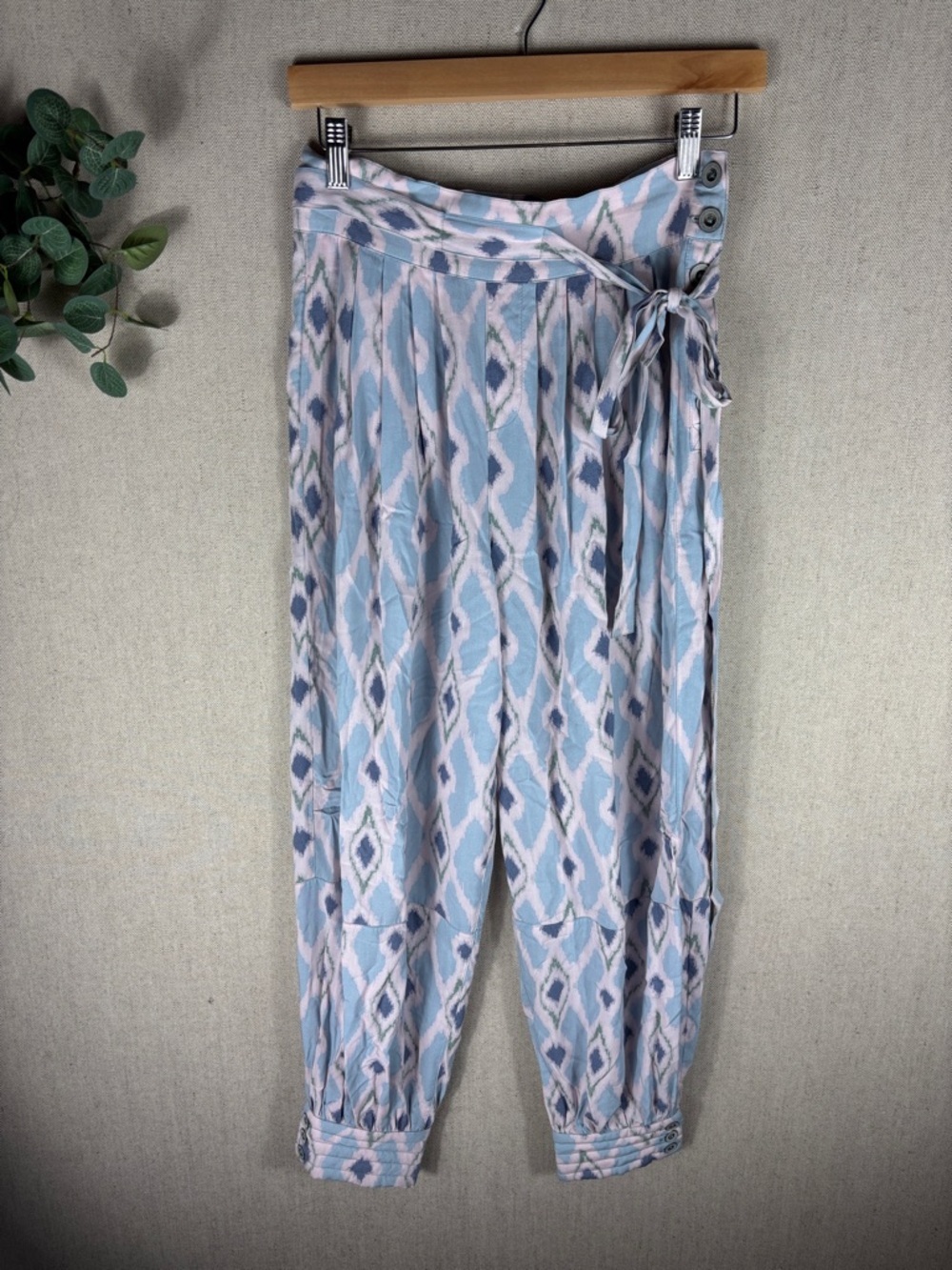Hei Hei > Light Blue Ikat Wrap Button Jogger Pant 2
